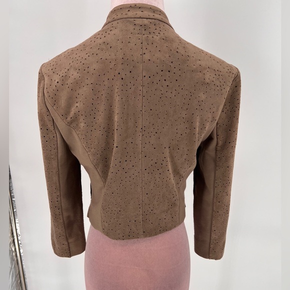 EUC BCBGMaxAzria Bri Perforated Faux Suede Jacket - Picture 11 of 14